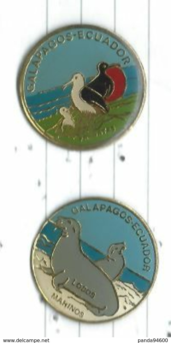 Iles Galapagos Equateur Lot 2 Pins Oiseau Phoque - Cities