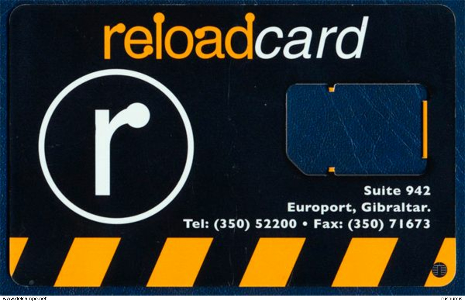 GIBRALTAR GIBTELECOM GSM (SIM) CARD USED WITHOUT CHIP MODULE - Gibilterra