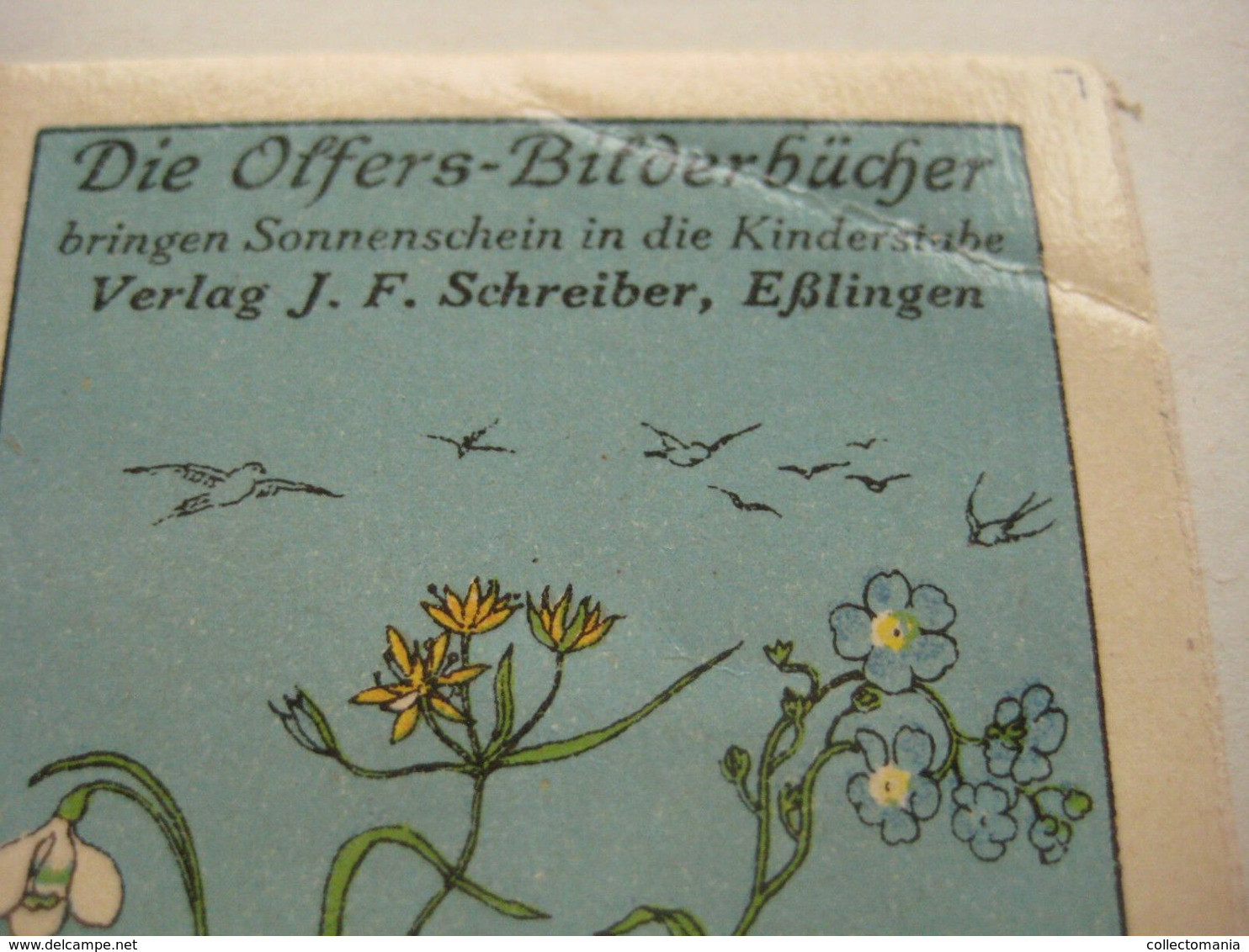 6 POSTER STAMPS Anno1913  Cinderella Advertising Vignettes Art OLFERS BILDERBUCHEN Schreiber In Eslingen ART Books - Prentboeken