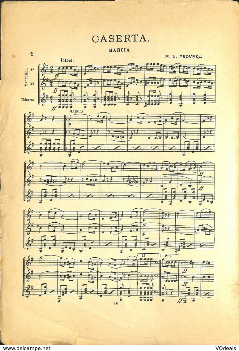 ANCIENNES PARTITIONS DE MUSIQUE -  IL MANDOLINO : GIORNALE DI MUSICA QUINDICINALE - Caserta - Année 1924 - Musique