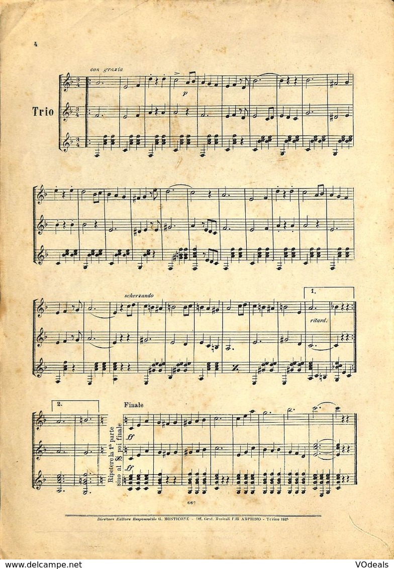 ANCIENNES PARTITIONS DE MUSIQUE -  IL MANDOLINO : GIORNALE DI MUSICA QUINDICINALE - Ascoltami - Année 1925 - Music