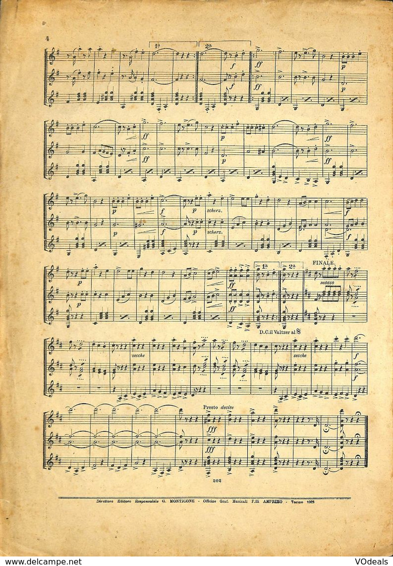 ANCIENNES PARTITIONS DE MUSIQUE -  IL MANDOLINO : GIORNALE DI MUSICA QUINDICINALE - Pensiero Quaresimale - Année 1928 - Musik