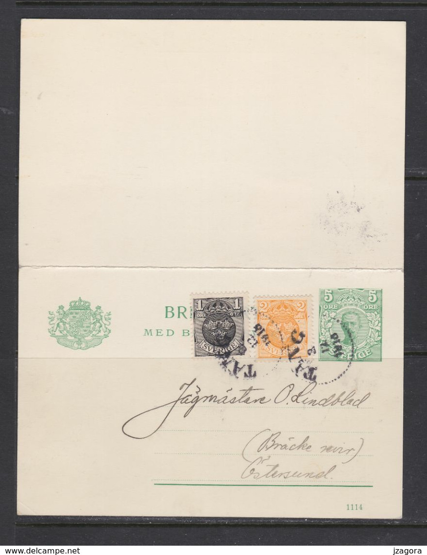 SWEDEN SUEDE SCHWEDEN  1919 BREVKORT SVAR ANSVER REPONSE  STATIONARY KARTENBRIEFE POSTKARTEN CARTE POSTALE - Entiers Postaux