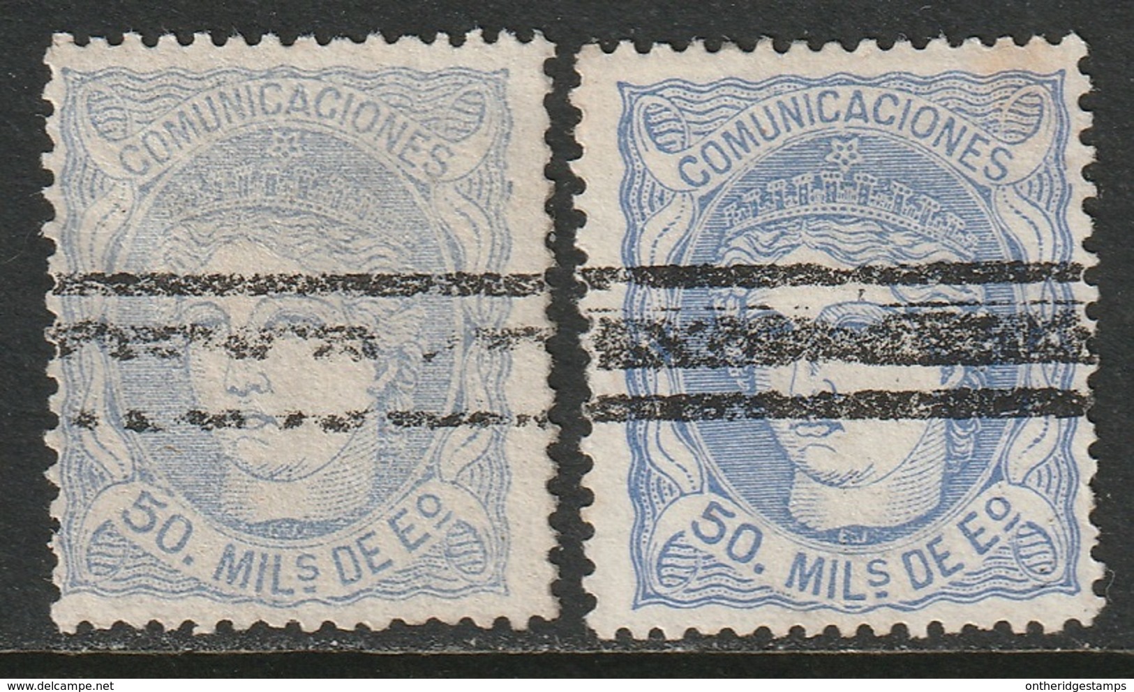 Spain Sc 166 & 166b Used Bar Cancels - Gebraucht