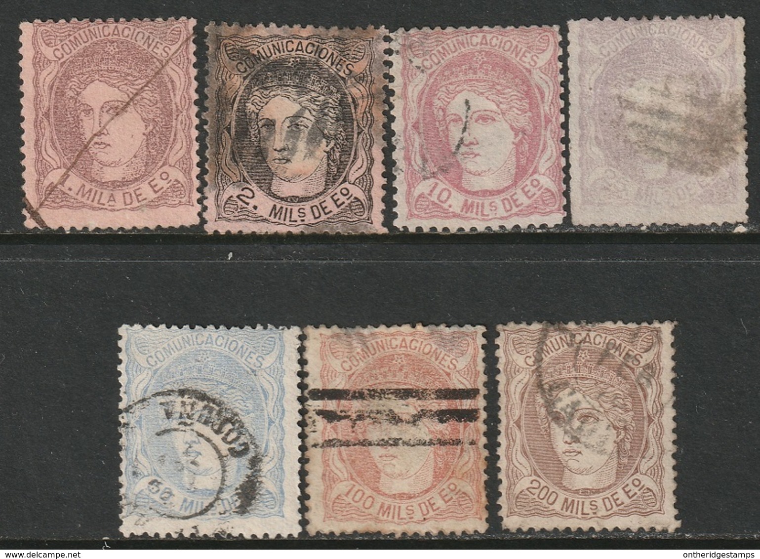 Spain Sc 159b,161,164-168 Partial Set Used - Used Stamps
