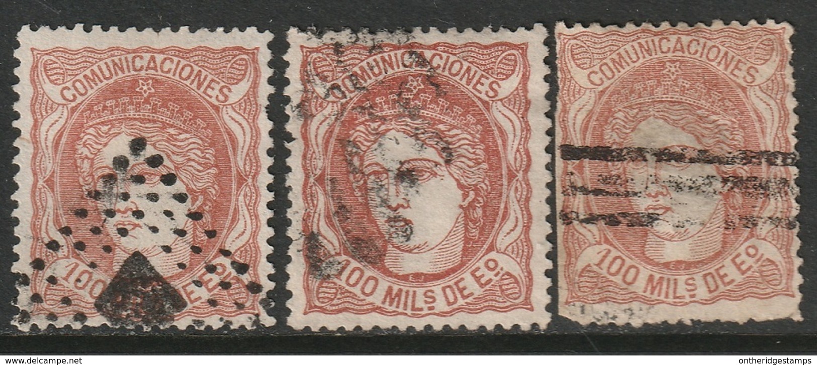 Spain Sc 167,167a,167b Shades Used - Usados