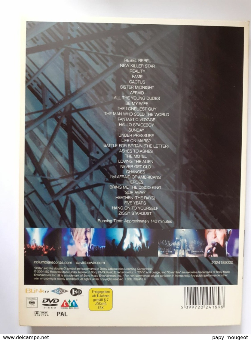 BOWIE A REALITY TOUR - Music On DVD