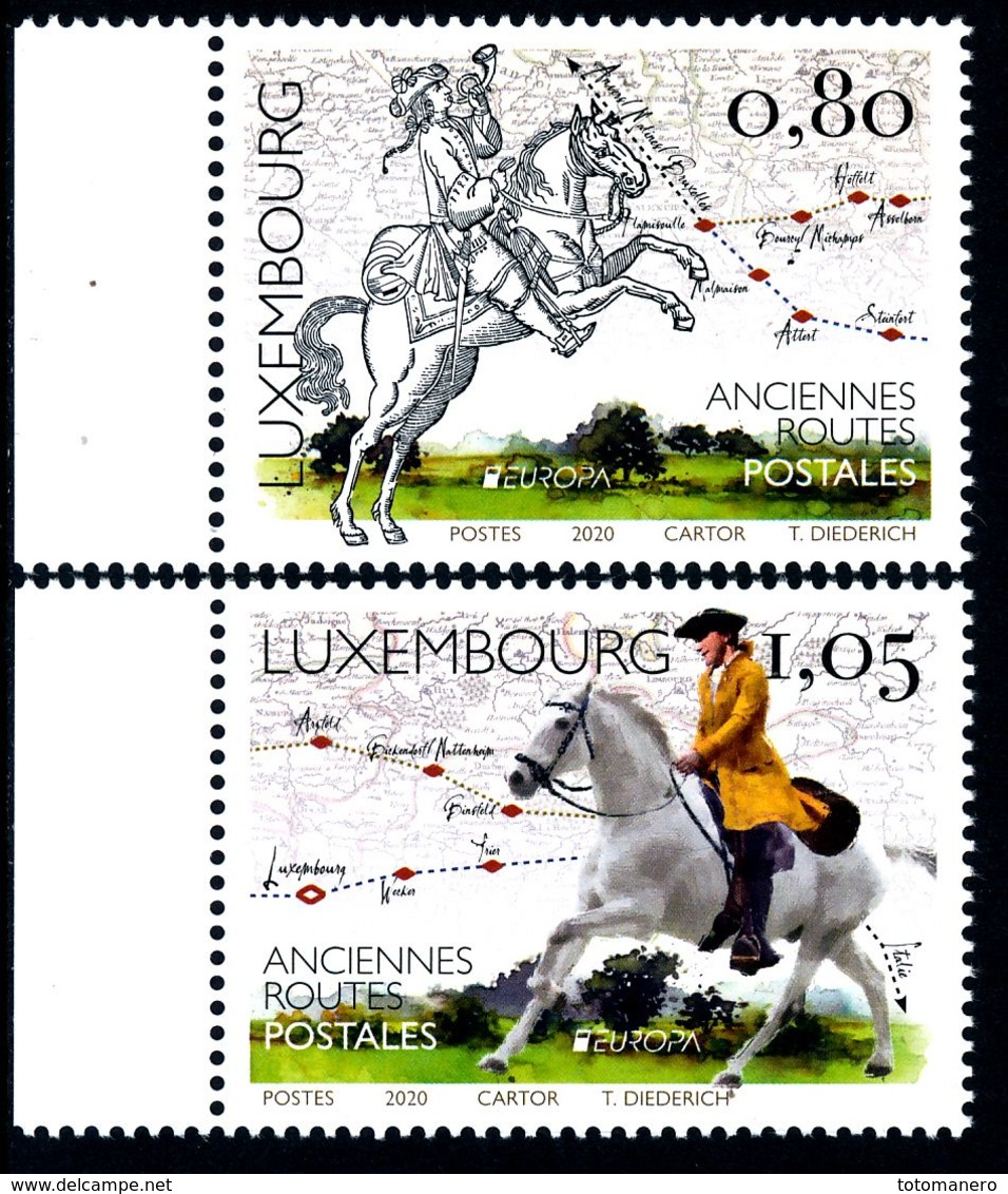 LUXEMBOURG/Luxemburg, EUROPA 2020 "Ancient Postal Routes" Set Of 2v** - 2020