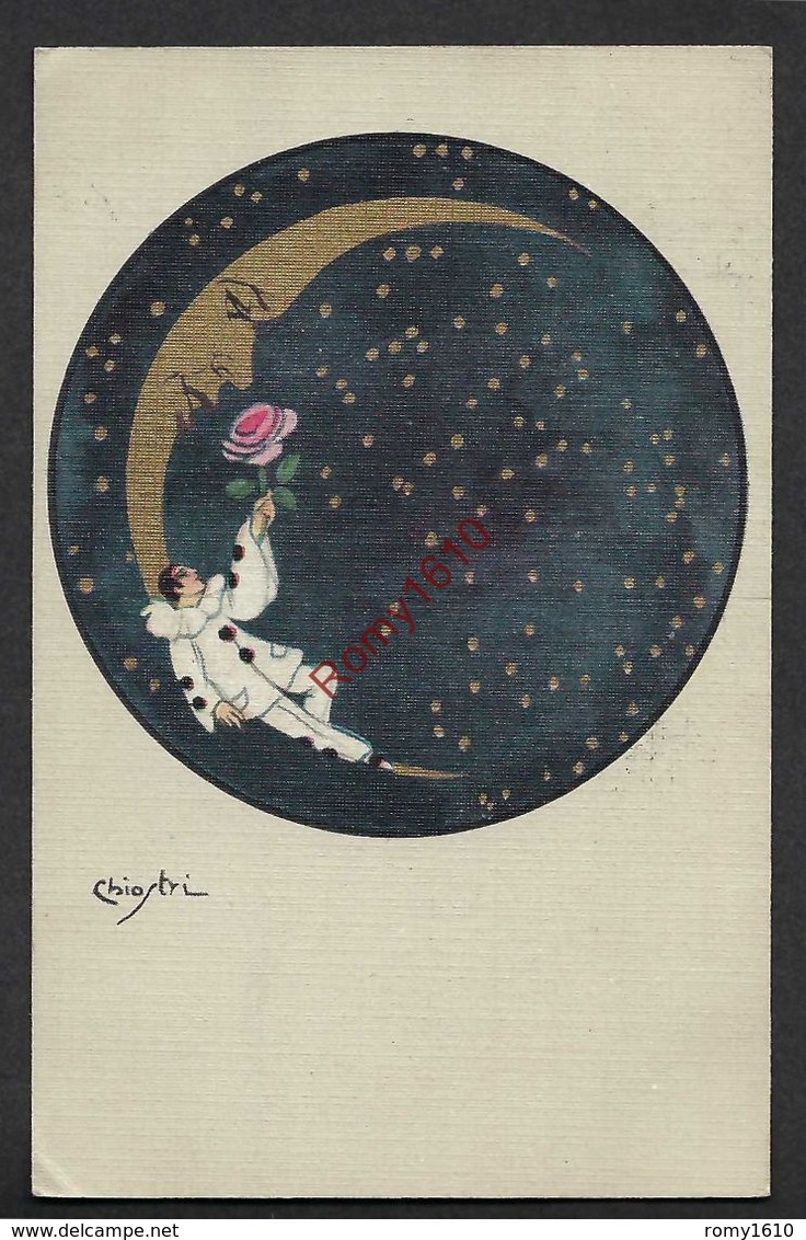 Chiostri. 4 Cartes Série Art Déco  179, Pierrot Sur La Lune. En Très Bon état. Scans Recto/verso - Chiostri, Carlo
