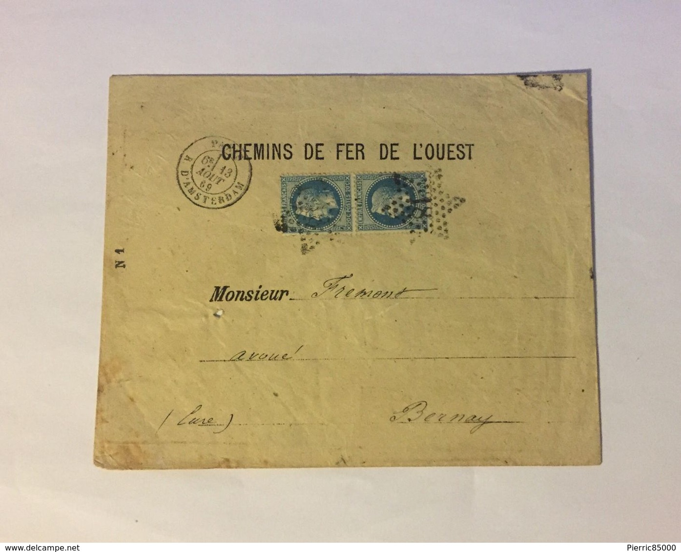 Lettre Affranchie à 40c En étoile De Paris N°18 Sur Paire De N°29 - 1849-1876: Période Classique