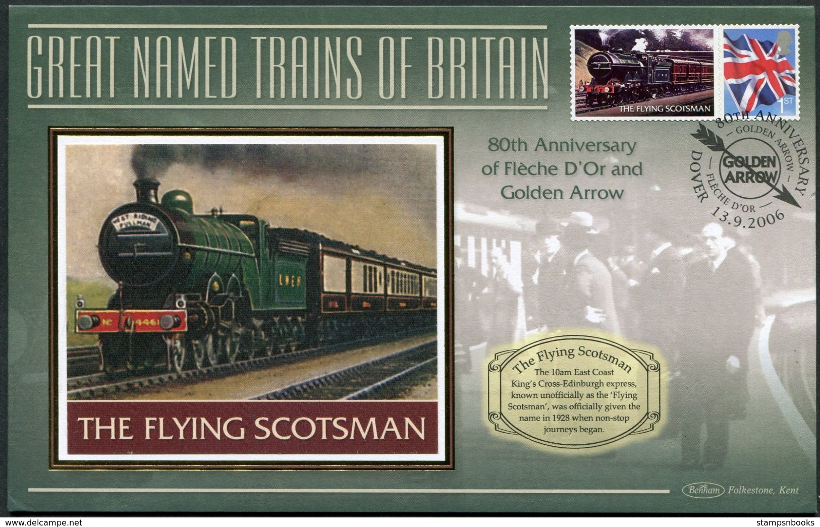 2006 GB "The Flying Scotsman" Railway, Steam Train Cover. - Post & Go (distributeurs)