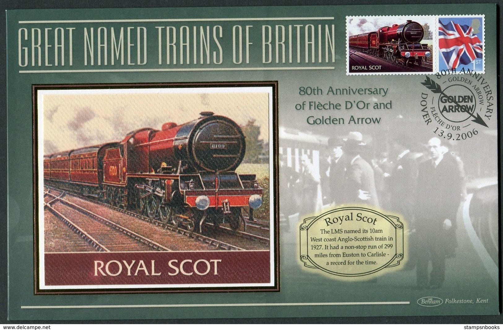 2006 GB "Royal Scot" Railway, Steam Train Cover. - Post & Go (distributeurs)