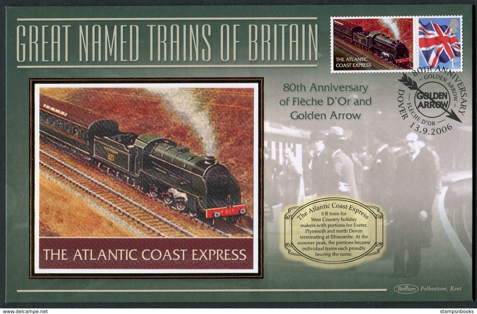 2006 GB "The Atlantic Coast Express" Railway, Steam Train Cover. - Post & Go (distributeurs)