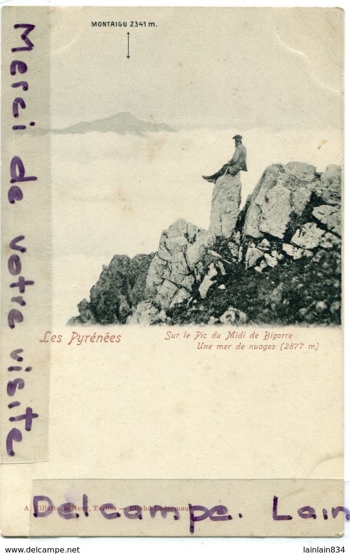 - Une Mer De Nuages - Sur Le Pic Du Midi De Bigorre, Homme Assis, Carte Rare, Non écrite, TTBE, Scans. - Vic Sur Bigorre