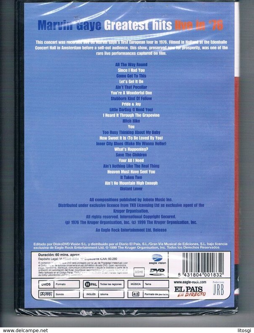 MARVIN GAYE DVD SIN DESEMBALAR / VER EXPLICACIÓN FOTOS!!!!! - Muziek DVD's