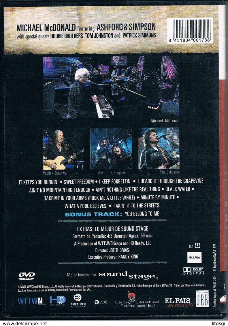 MICHAEL MC DONALD LIVE DVD / VER EXPLICACIÓN FOTOS!!!! - Music On DVD