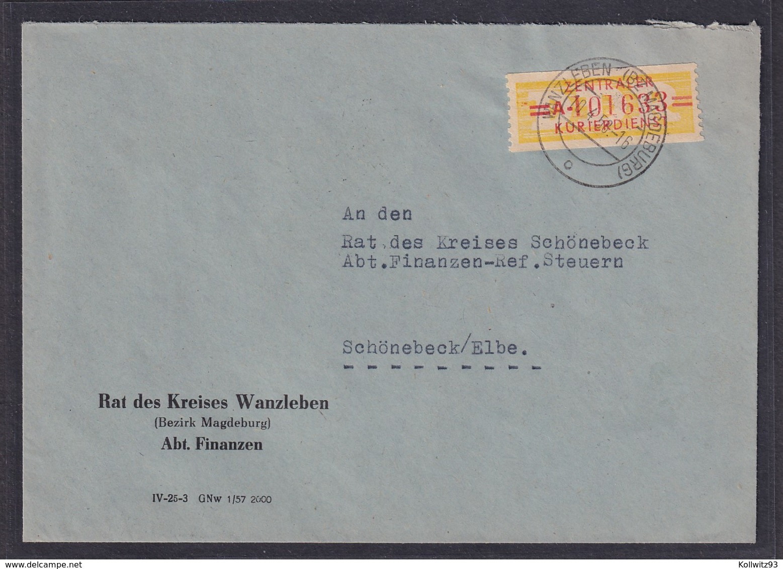 DDR., Dienst-Brief, EF. Mi.-Nr. 17 A - Other & Unclassified