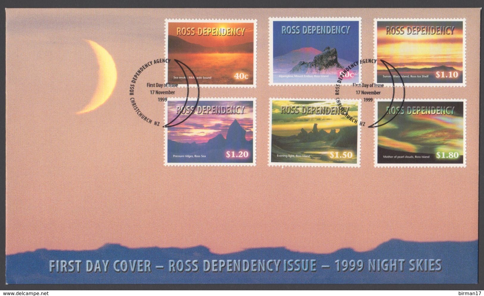ROSS DEPENDENCY 1999 FDC Night Skies - FDC