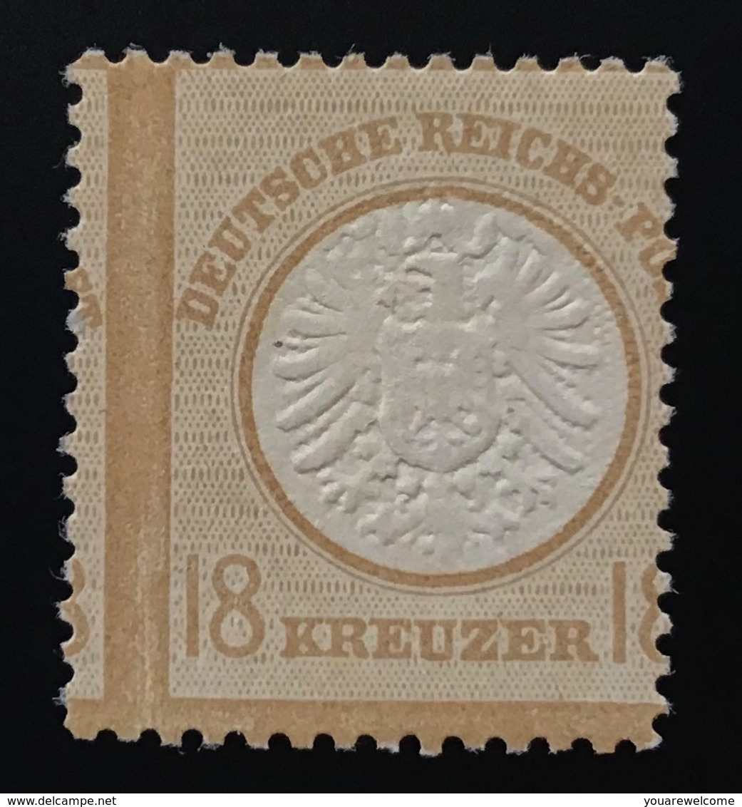 Deutsches Reich 28 VERSETZTE ZÄHNUNG RARITÄT 1872 18 Kr Großes Brustschild ~Postfrisch LUXUS FA BPP(Abart Variety Eagle - Ongebruikt