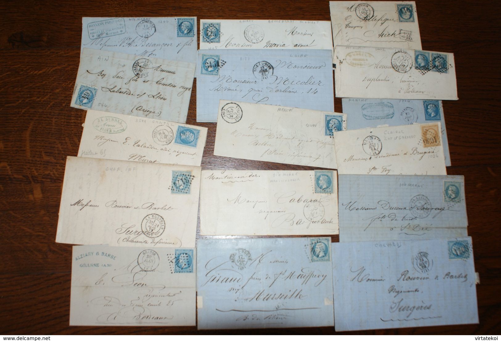 FRANCE - LOT DE 50 LETTRES CLASSIQUES - 1849-1876: Période Classique