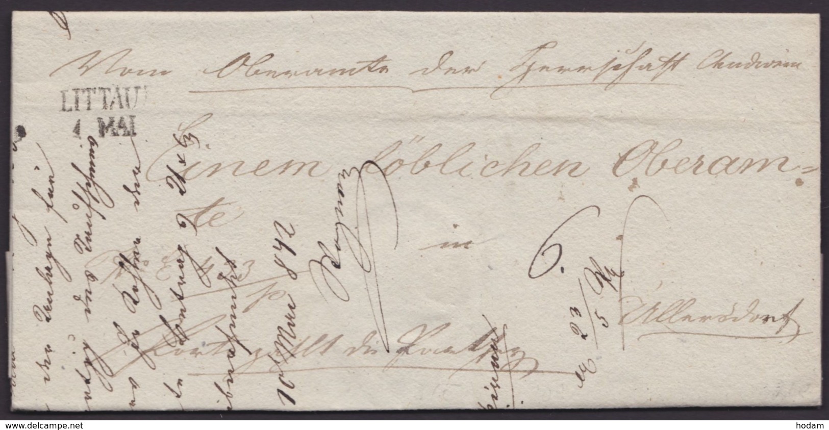 "Littau", L2, Tax. Brief Mit Inhalt, 1842 - ...-1850 Préphilatélie