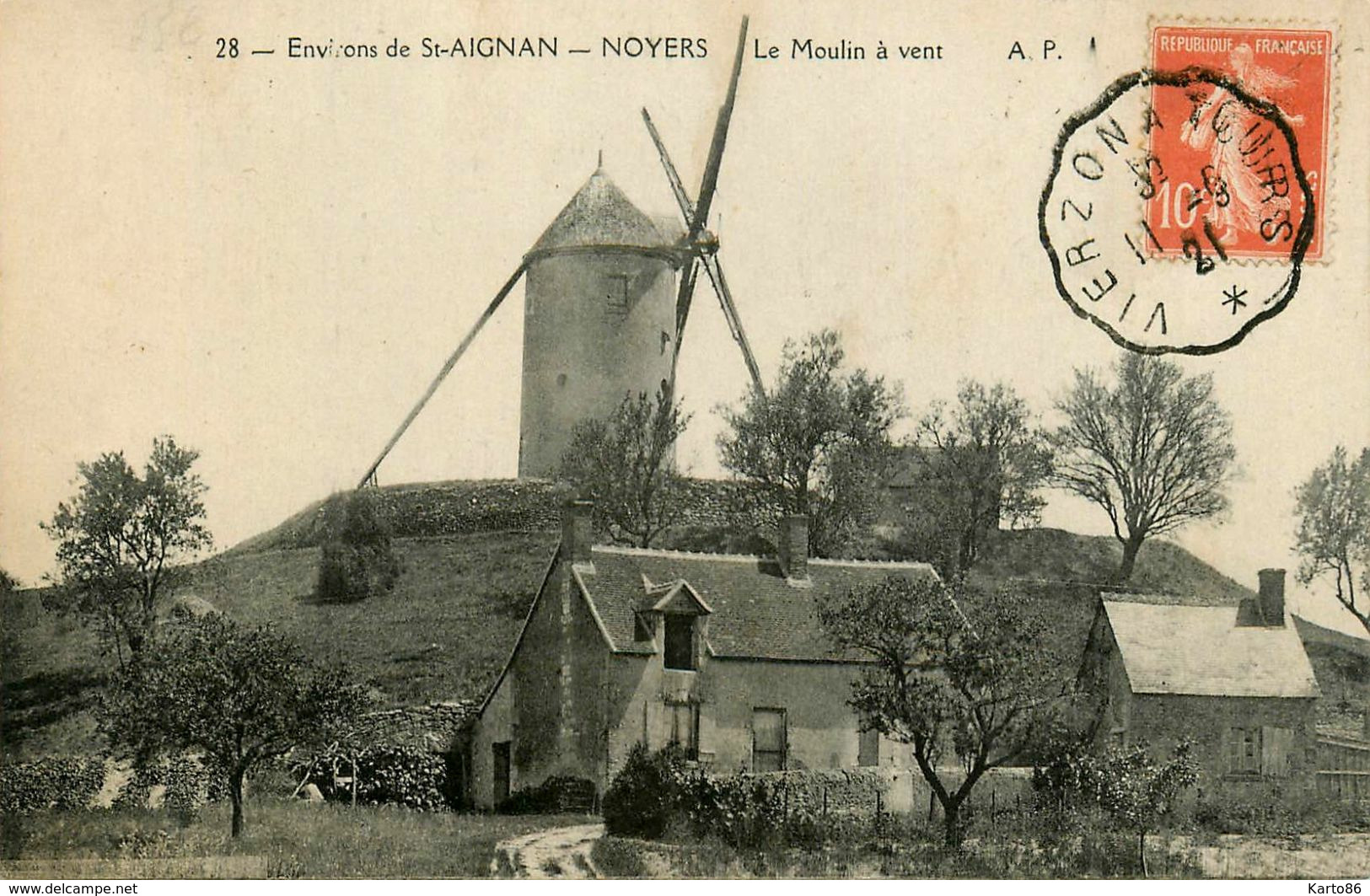 Noyers * Le Moulin à Vent * Molen * Environs De St Aignan - Noyers Sur Cher