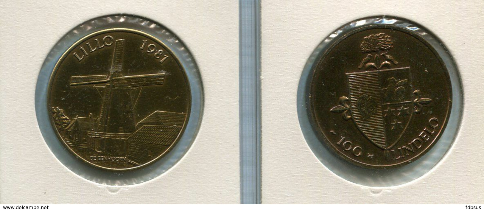 1981 Lillo - 100 Lindelo - Token - Penning - Méraux De Communes - Nr 105 Brons Gepatineerd - Jetons De Communes