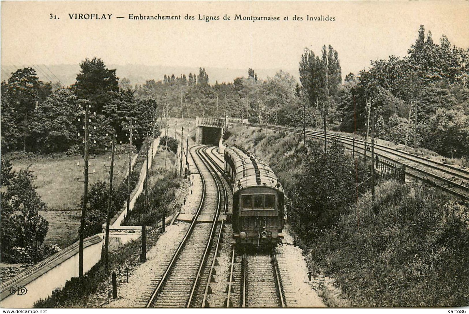 Viroflay * Embranchement Des Lignes De Montparnasse Et Des Invalides * Train * Ligne Chemin De Fer - Viroflay