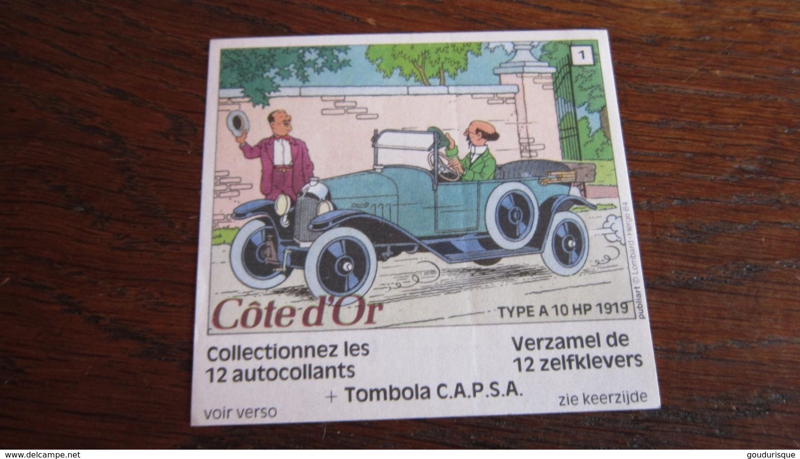 TINTIN AUTOCOLLANT COTE D'OR CITROEN N°1    HERGE - Tintin