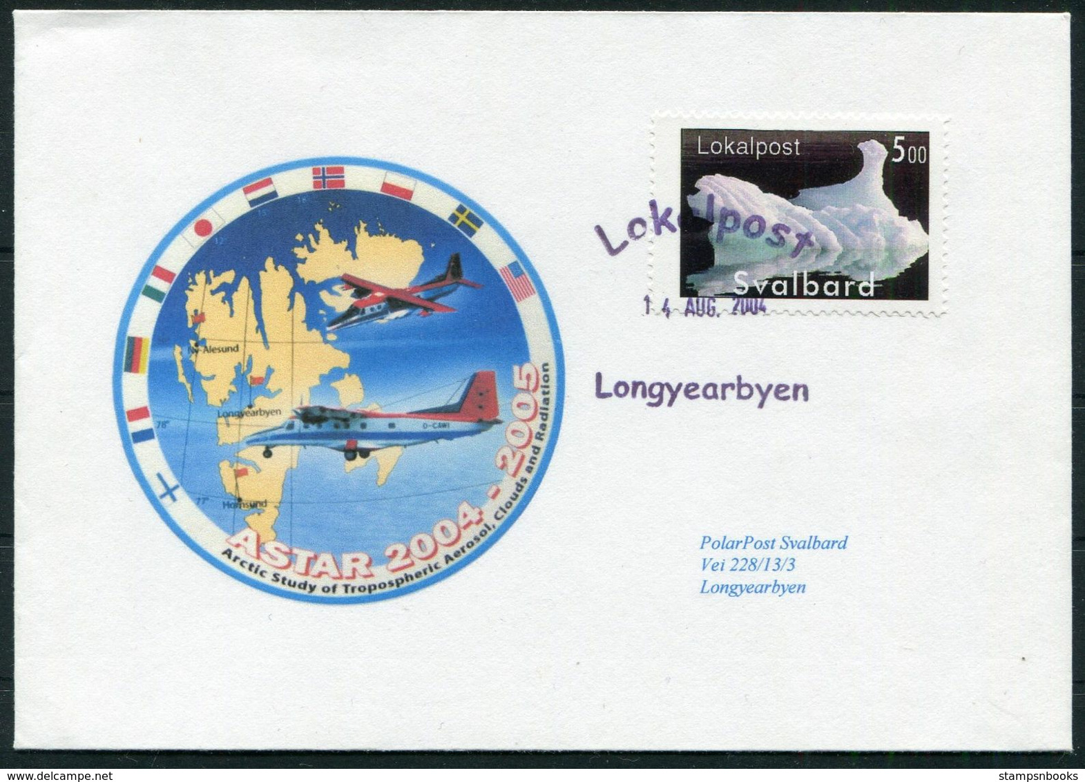 2004 Norway Svalbard Spitsbergen Local Post Cover. Lokalpost Longyearbyen - Emissions Locales