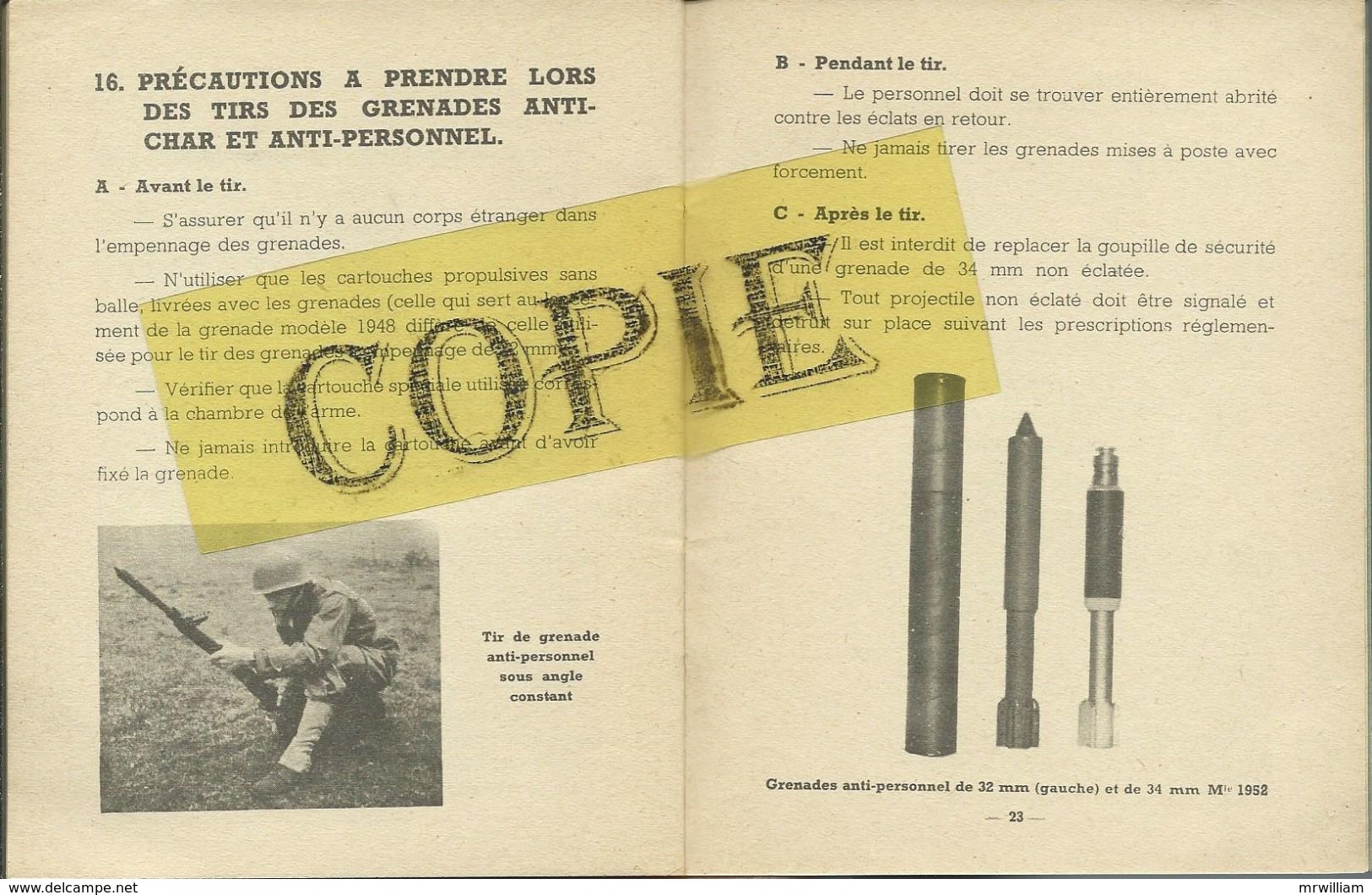 Livret: Guide Technique Sommaire - Fusils à Répétition De 7,5mm / Ministère De La Défense Nationale (1954) - French