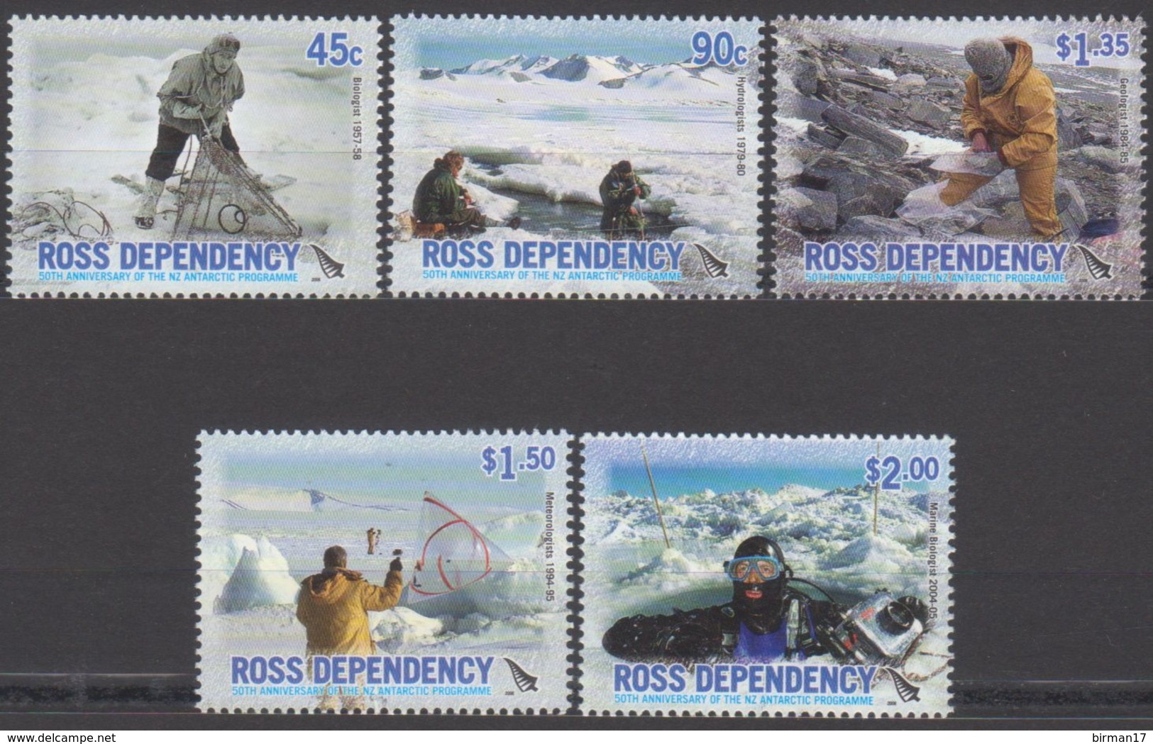 ROSS DEPENDENCY 2006 5 TP 50th Anniversary Of The NZ Antarctic Programme N° 105 à 109 Y&T Neuf ** Mnh - Ungebraucht