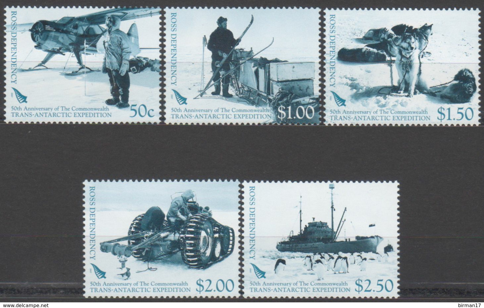 ROSS DEPENDENCY 2007 5 TP 50th Anniversary Of The Commonwealth Trans-Antarctic Expedition Neuf ** Mnh - Ongebruikt