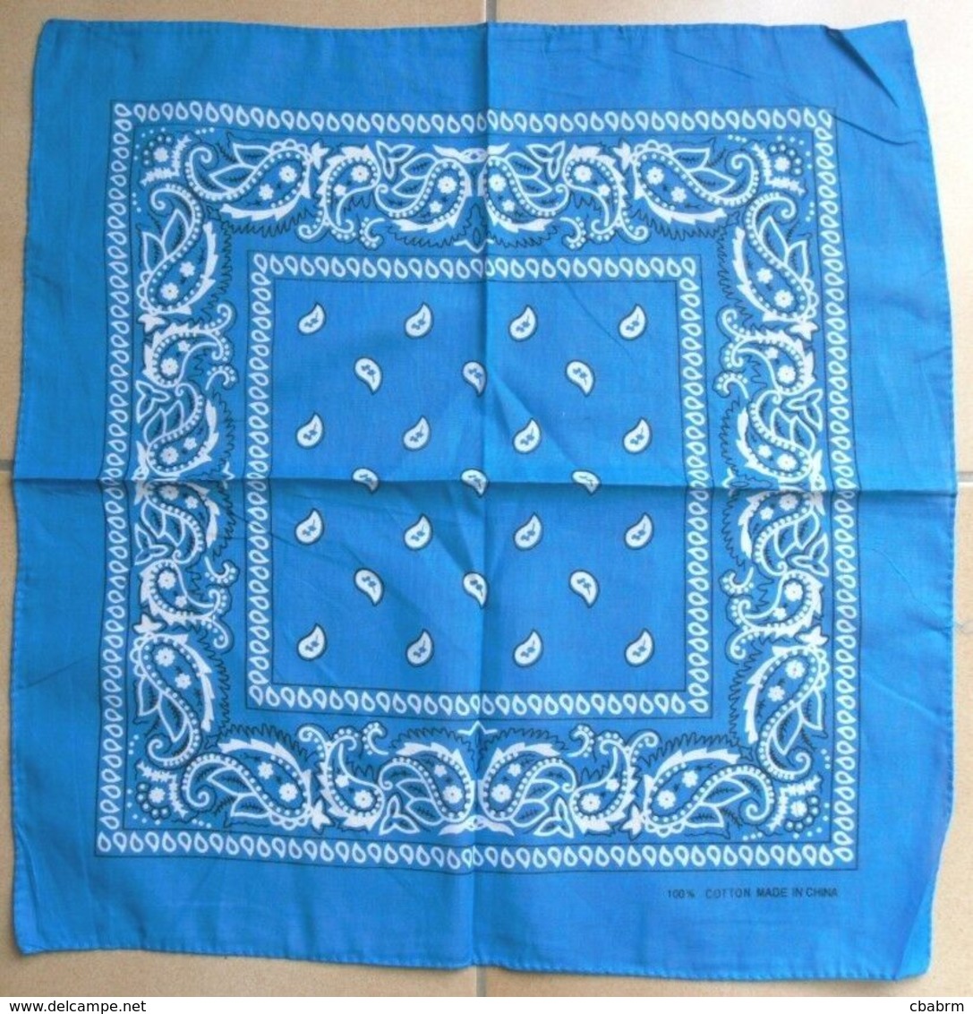 BANDANA / FOULARD BLEU ROI 100% COTON - Fulares