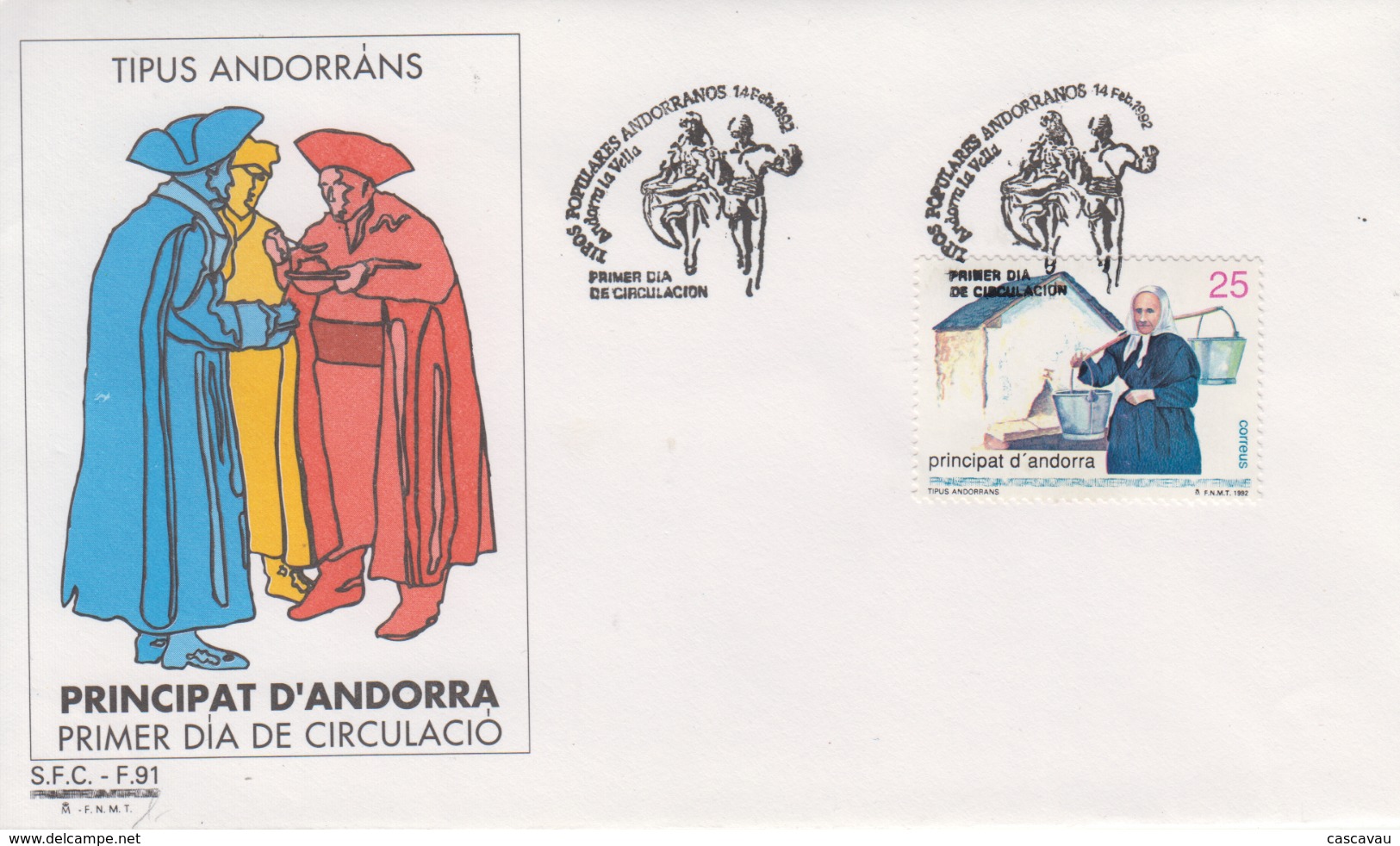 Enveloppe  FDC  1er  Jour   ANDORRE  ANDORRA   Femmes  Andorranes    1991 - Otros & Sin Clasificación