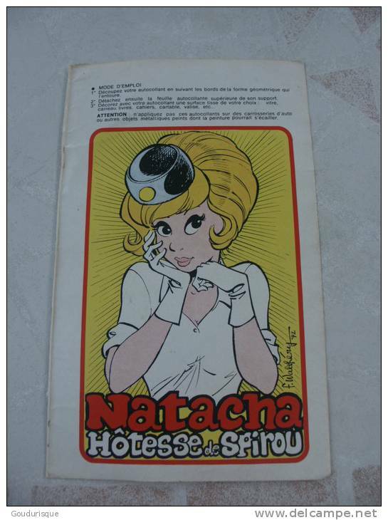 AUTOCOLLANT  NATACHA  HOTESSE DE SPIROU - Natacha