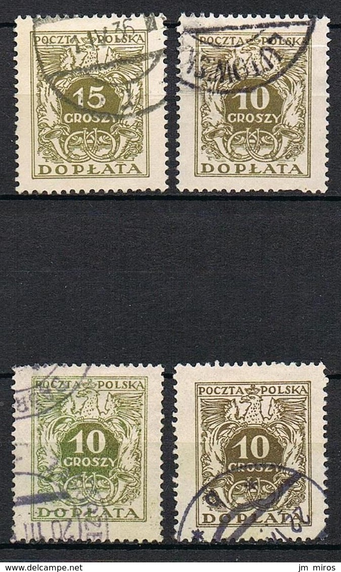 POLOGNE TAXE 69-70 VERT AU LIEU DE BRUN - Postage Due