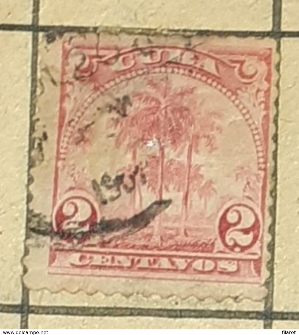 CUBA-1889,PALM TREE-USED STAMP - Oblitérés