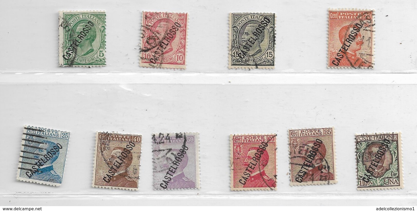 19421B) ITALIA-EGEO-CASTELROSSO-Serie Ordinaria Con Soprastampa In Diagonale - Serie Ordinaria - 10 VALORI USATI - Castelrosso