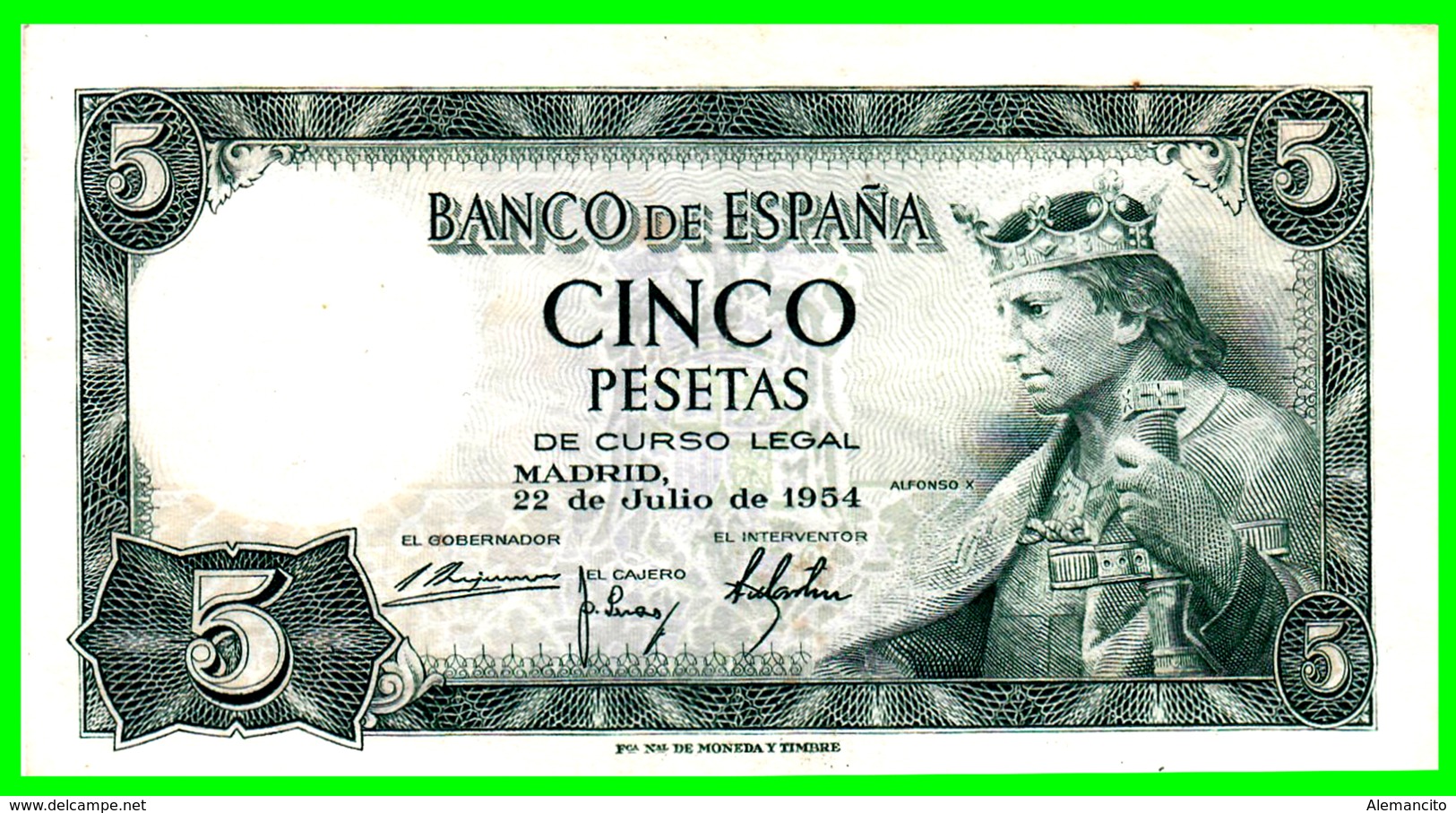 ESPAÑA // -- 5 PESETAS ( 1954 ) – H 2766308 - 5 Peseten