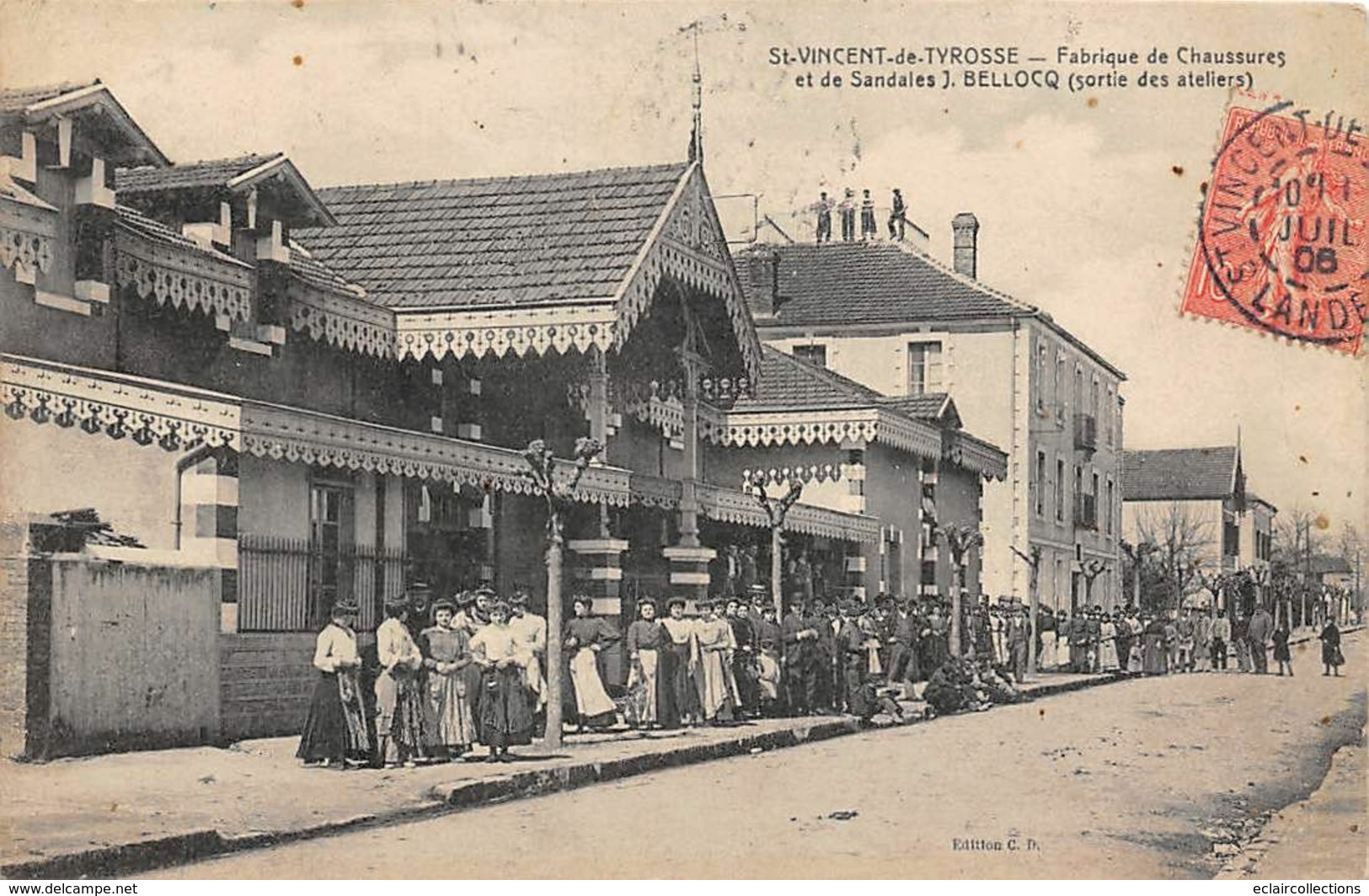 Saint Vincent De Tyrosse      40     Fabrique De Chaussures Et De Sandales  Bellocq Sortie Des Ouvriers      (voir Scan) - Saint Vincent De Tyrosse