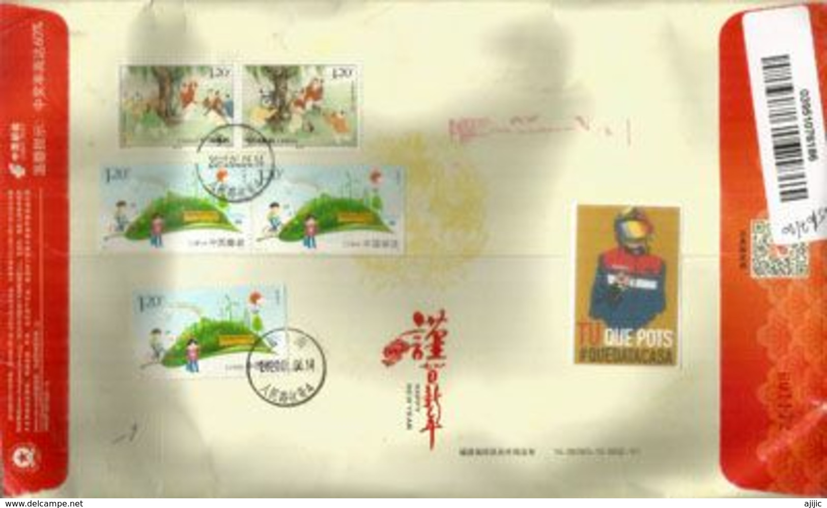 Registered Letter From Shanghai, Sent During COVID19 Lockdown (early May 2020) To Andorra,w/local Prevention STAY HOME ! - Variétés Et Curiosités