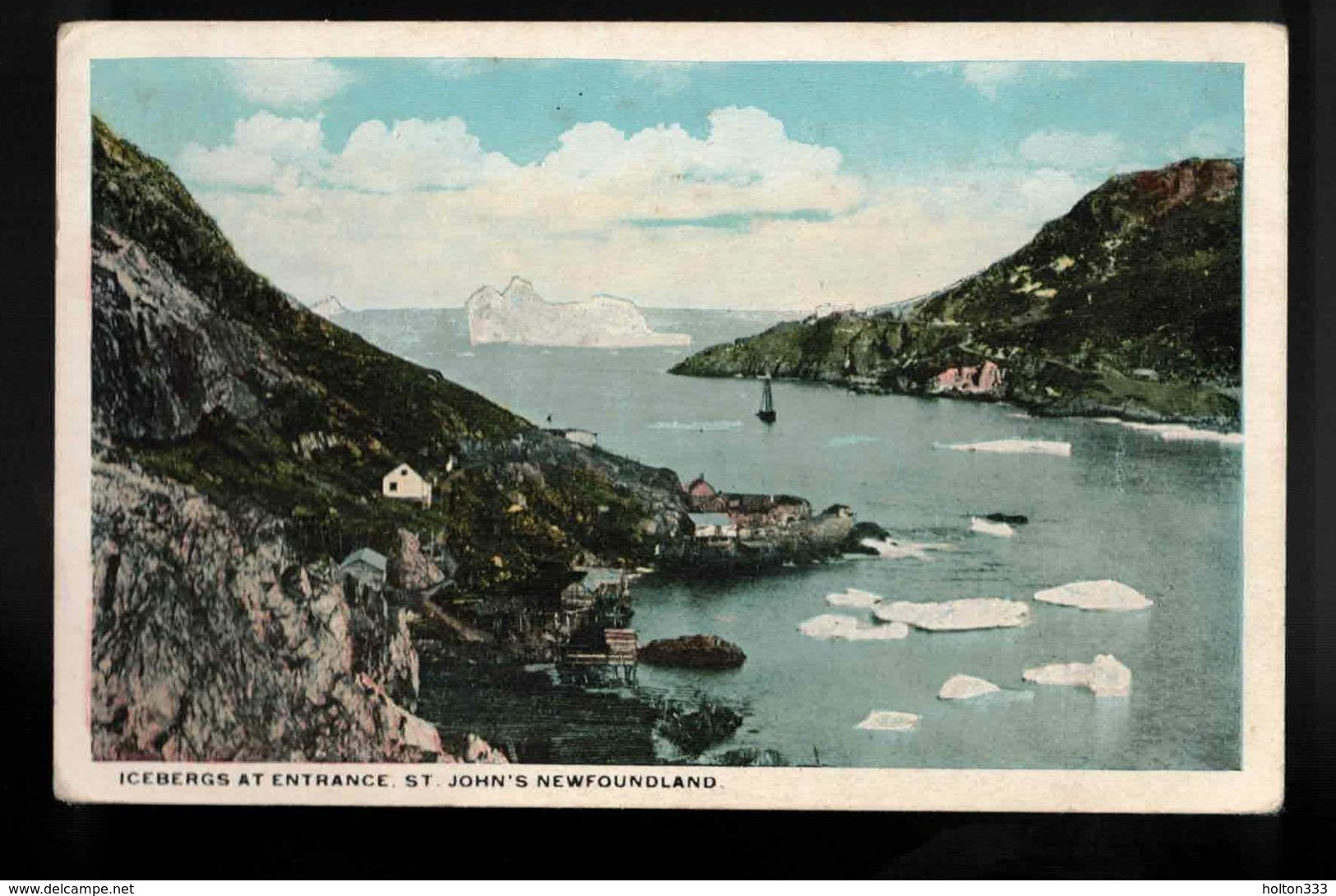 Newfoundland Postcard - Icebergs At Entrance To St. John's Harbour Unused - St. John's