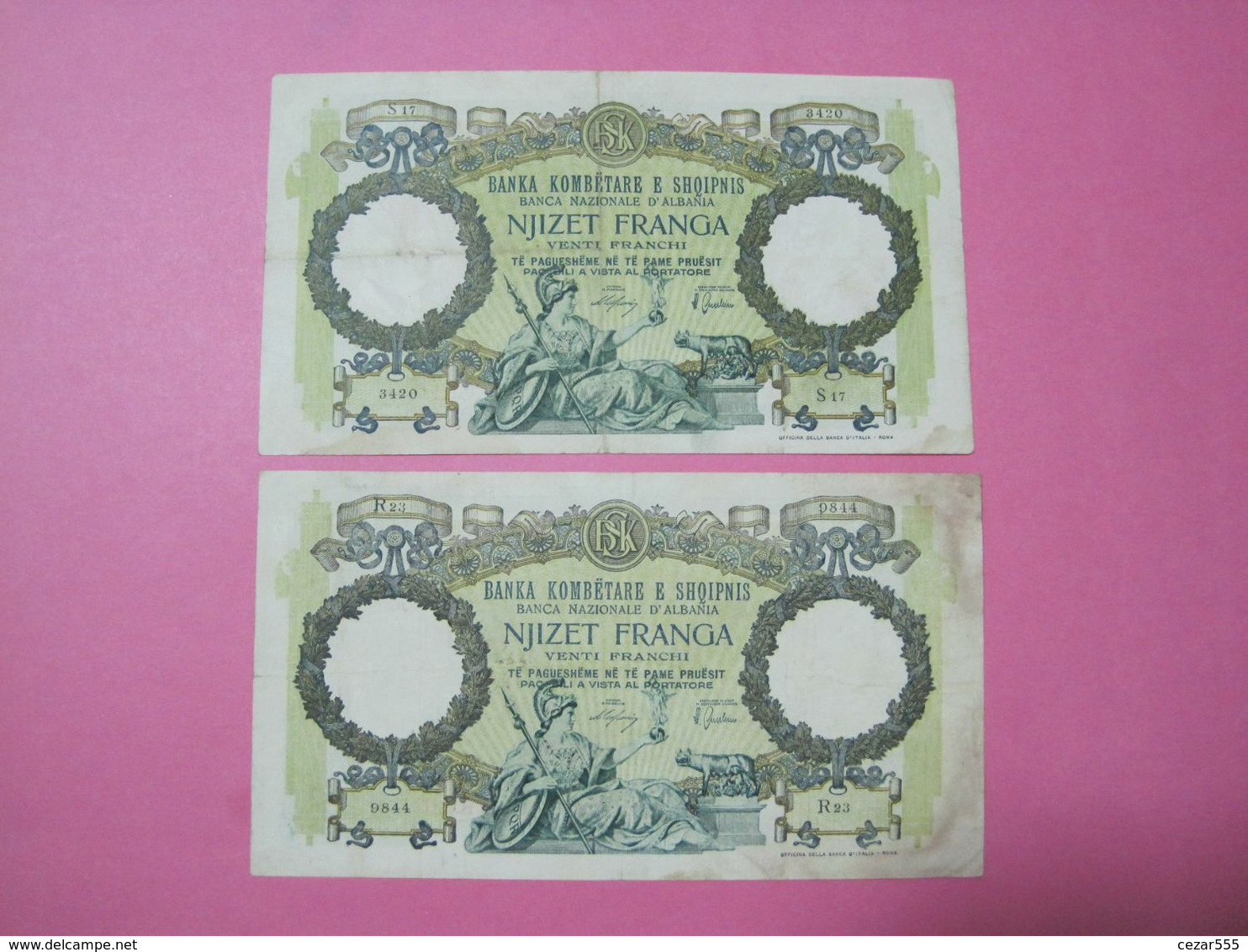 Albania Lot 2 X 20 Franga Nd 1939 - Albania