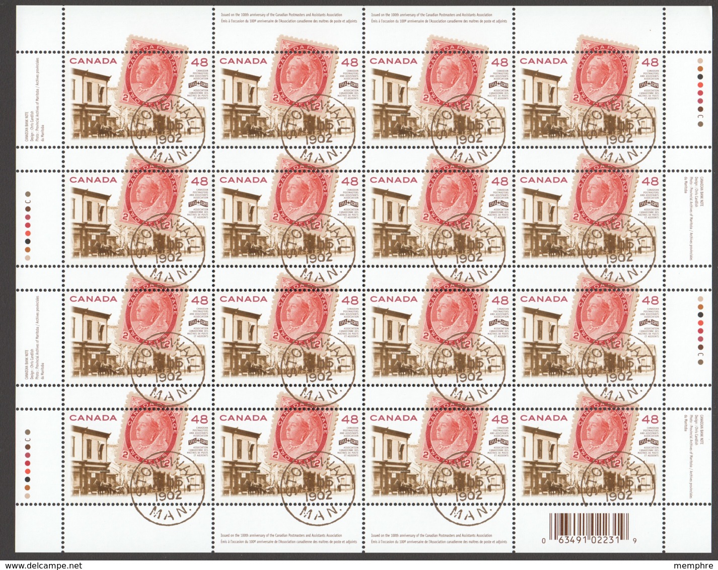 2002  Postmaster's' Association  - Complete MNH Sheet Of 16   Sc 1958** - Hojas Completas