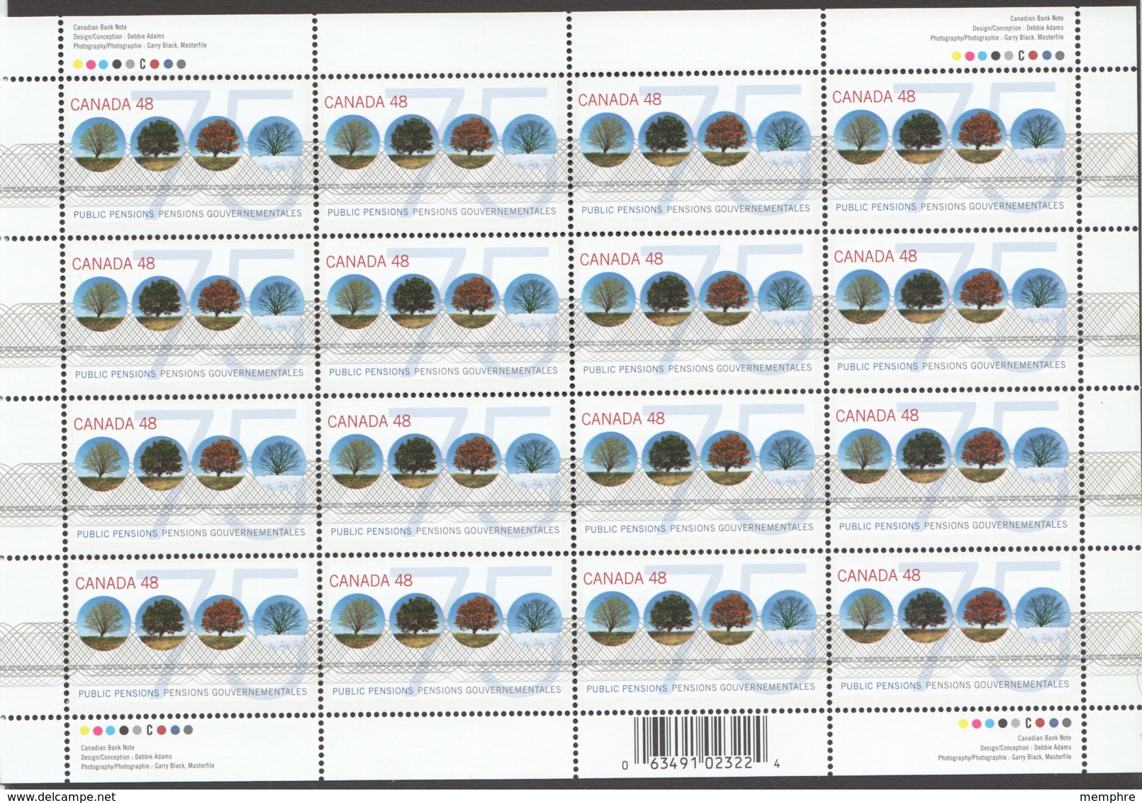 2002  Public Pensions - Compete MNH Sheet Of 16   Sc 1959** - Full Sheets & Multiples