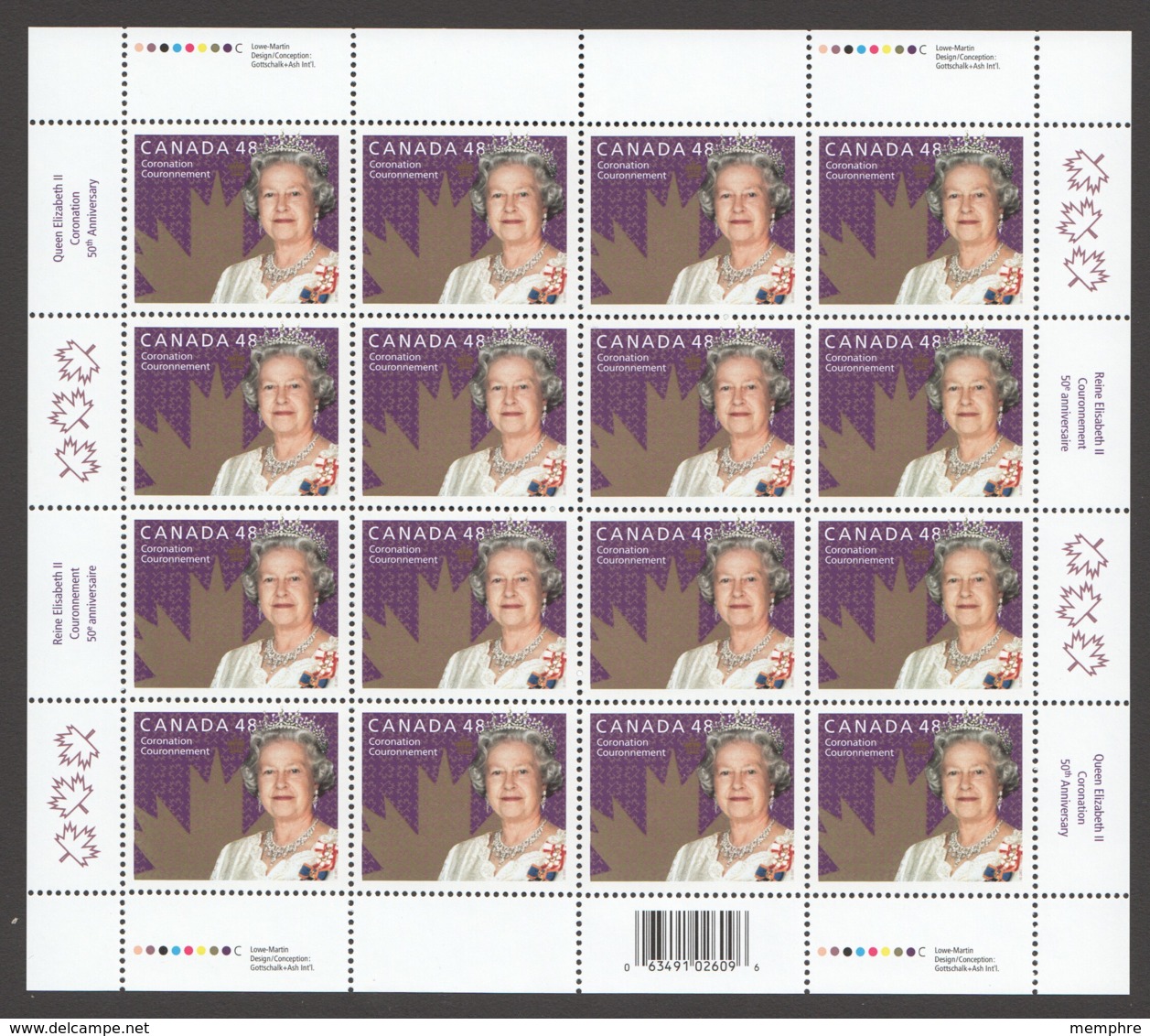 2003 Queen Elizabeth 50th Ann Of Coronation - Complete MNH Sheet Of  16   Sc 1987** - Fogli Completi