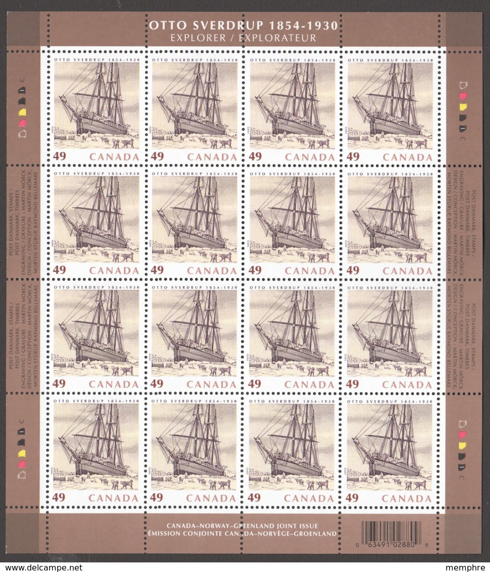 2004 Otto Sverdrup, Arctic Explorer - Complete MNH Sheet Of  16   Sc 2026** - Ganze Bögen