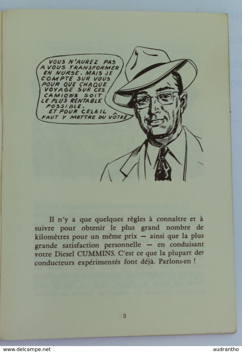 Rare Livret Type BD Chauffeur Camion Comment Conduire Les Diesels Cummins ? Cummins Diesel France Clichy 93 Rue De Paris - Camion