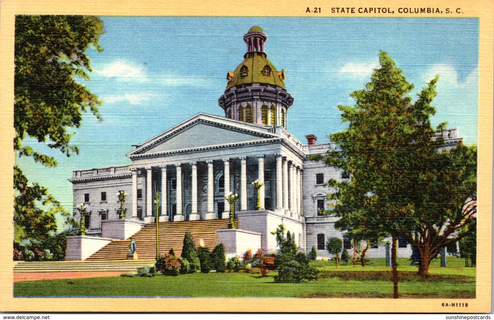 South Carolina Columbia State Capitol Building Curteich - Columbia